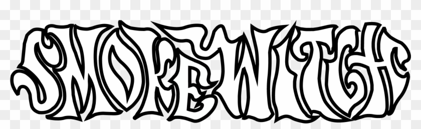 Smoke Witch Logo Black/white - Line Art Clipart #3890914
