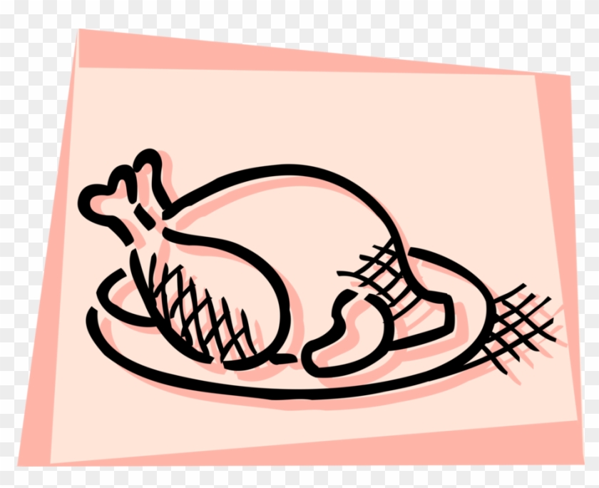 Vector Illustration Of Roast Poultry Fowl Turkey Or - Chicken Tandoori Images Clipart - Png Download #3892018