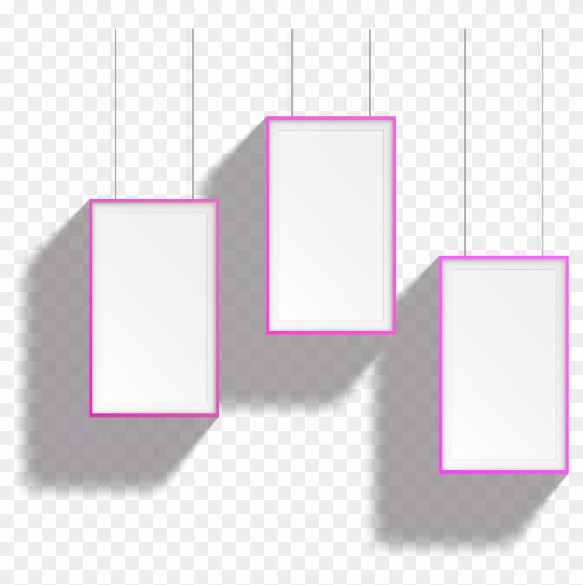 #ftestickers #frames #squares #hanging #pink - Hanging Frames Pink Png Clipart #3892176