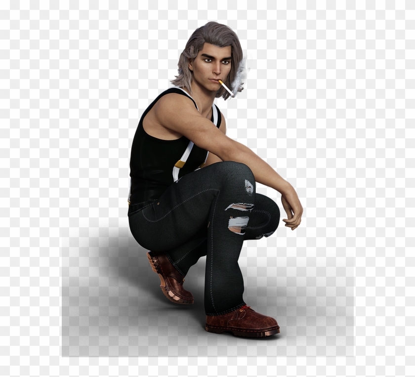 Man Smoking Cigarette Qualmer Cool Cool Guy - Guy Smoking Png Clipart