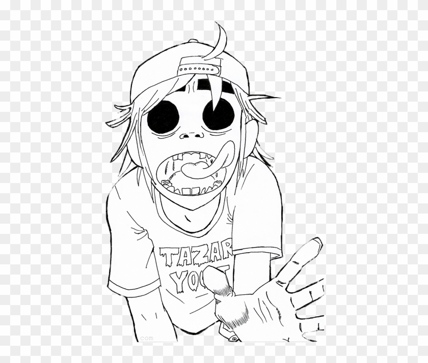 Music Is Life - Gorillaz Black And White Drawings Clipart