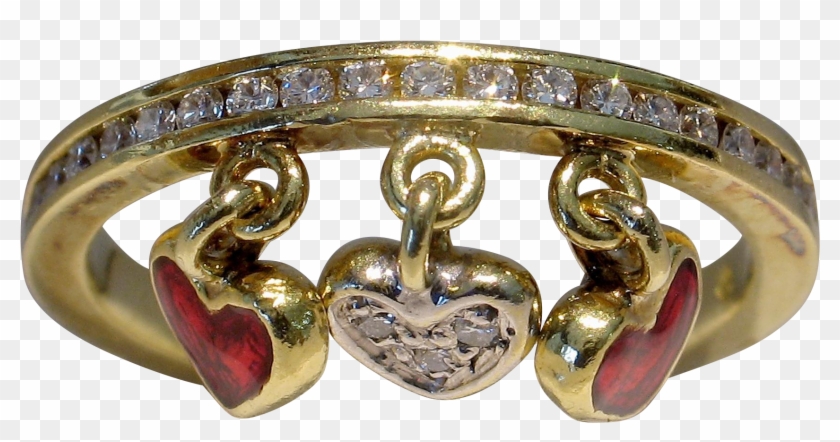 Fun, Flirty Fine, Here Is A Super Diamond Red Enamel - Bangle Clipart