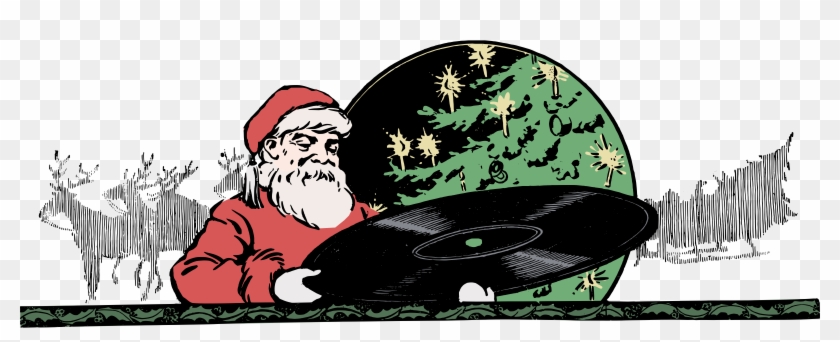 This Free Icons Png Design Of Santa And A Record - Santa And Records Clipart #3896180