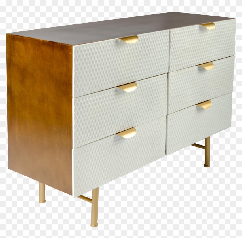 New Chest With 6 Drawers Can Be Used As A Console As - White And Gold Dresser Clipart