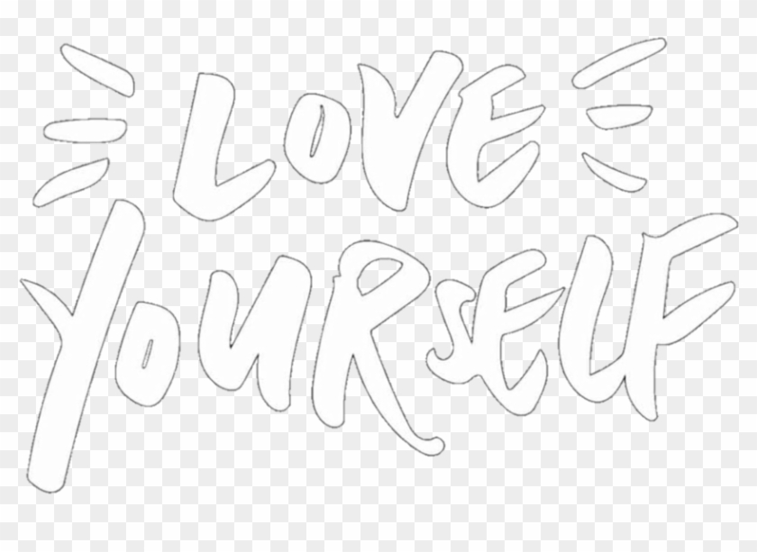 #love #loveyourself #white #words #quote #whitetheme - Love Yourself Overlay Clipart