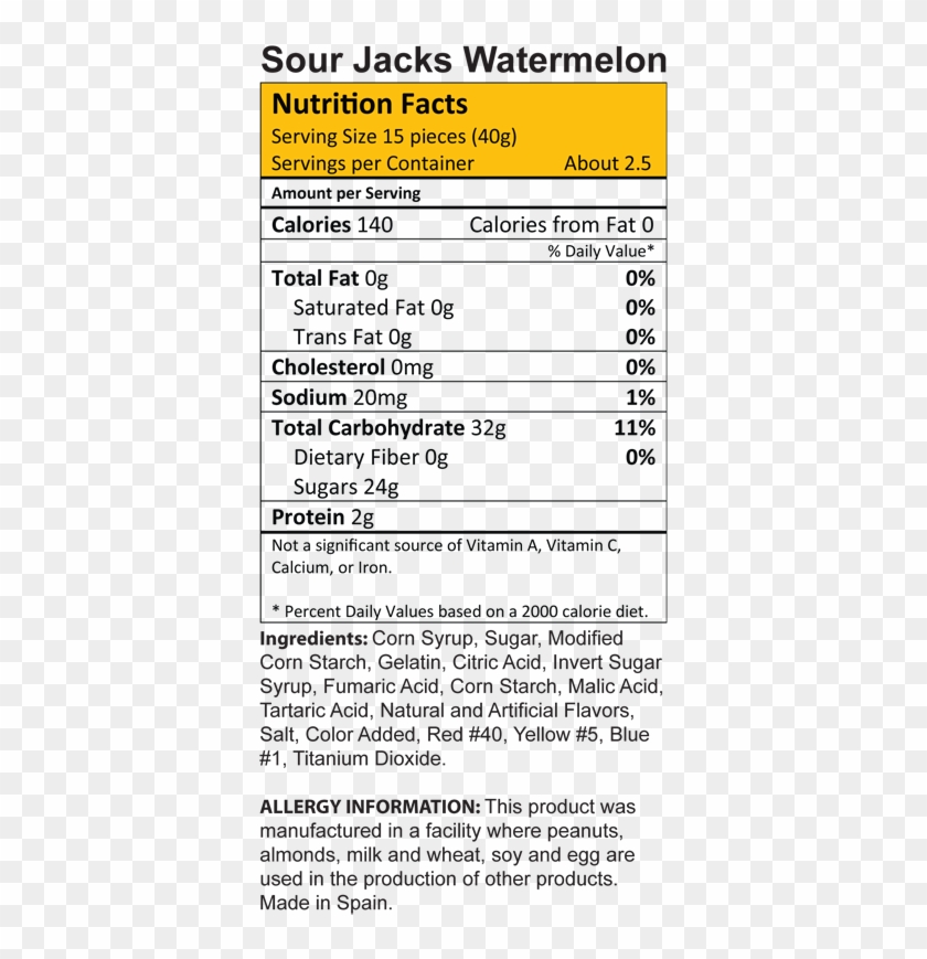 Sour Jacks Watermelon - Jack's Pizza Food Label Clipart