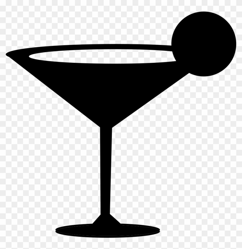 Martini Svg Outline White - Martini Glass Clipart #3897792