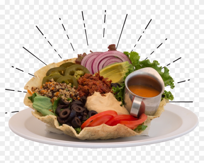 Try The Taco Salad - Vegetarian Food Transparent Clipart #3897851