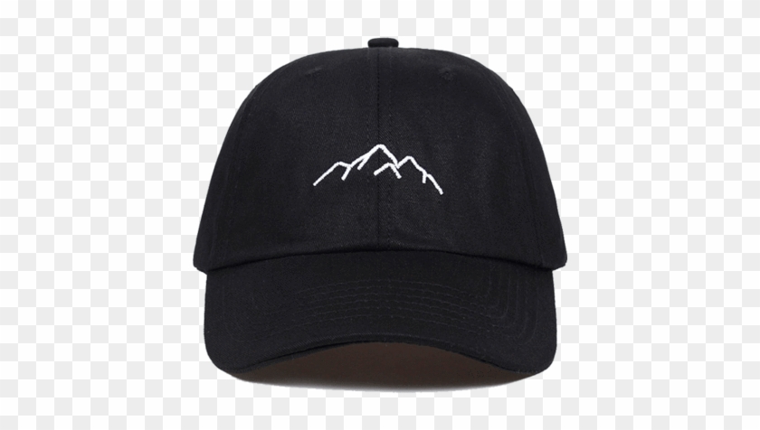 A Black Baseball Cap That Shows A Mountain Range On - Baseball Cap Clipart #390086
