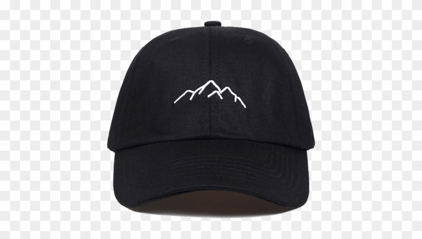 A Black Baseball Cap That Shows A Mountain Range On - Baseball Cap Clipart