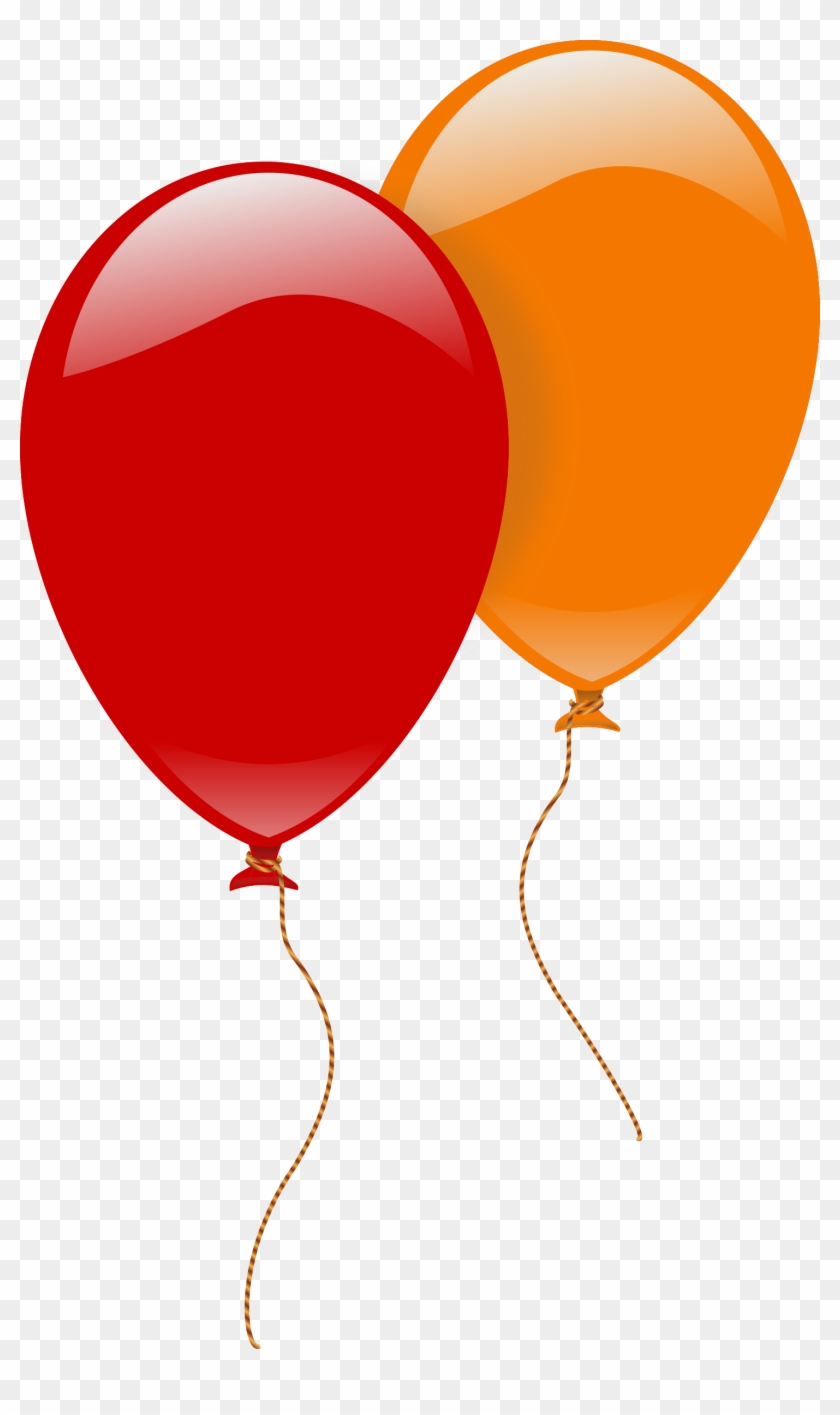 Clipart - Orange And Red Balloons - Png Download #390368