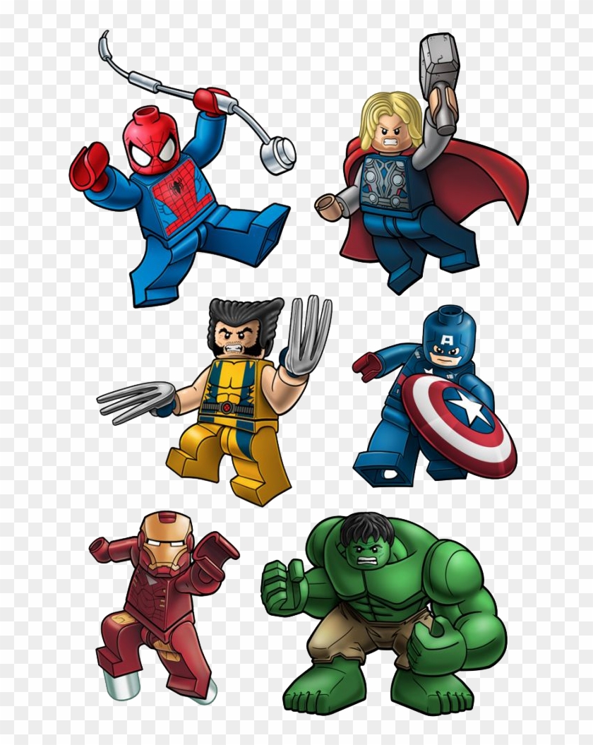 Thor Wolverine Hulk Captainamerica Lego Clip Art - Lego Super Heroes - Png Download