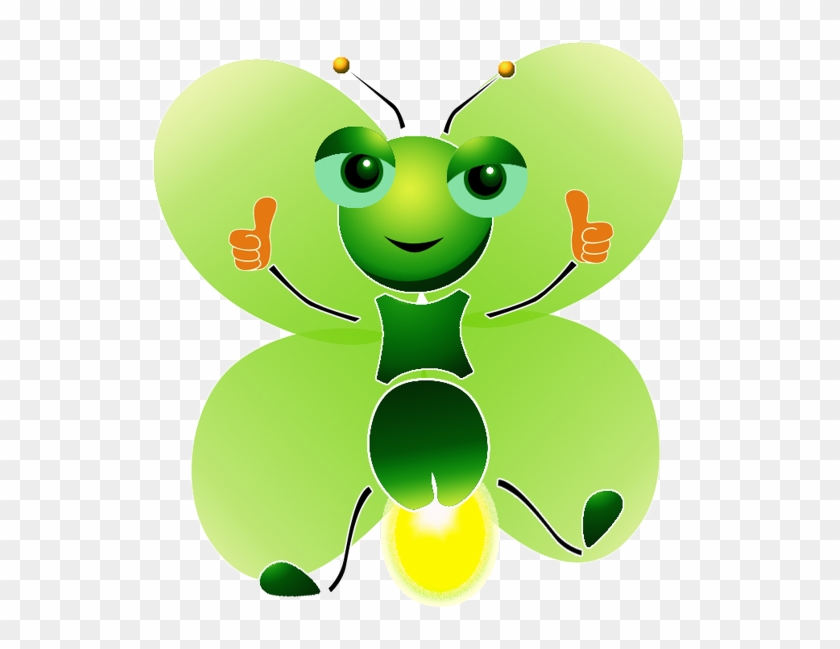 Butterfly Light Green Transprent Png Free - Dibujo Animado De Luciernaga Clipart #390998