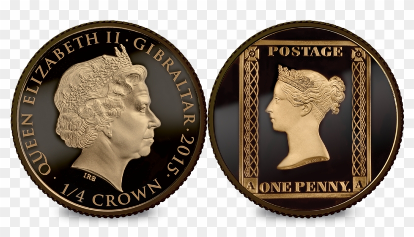1/4 Crown Penny Black Anniversary Silver Coin Clipart