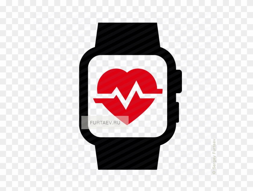 In Smartwatch Icon Of Smart Watch With - Smart Watch Heart Beat Clipart #391357