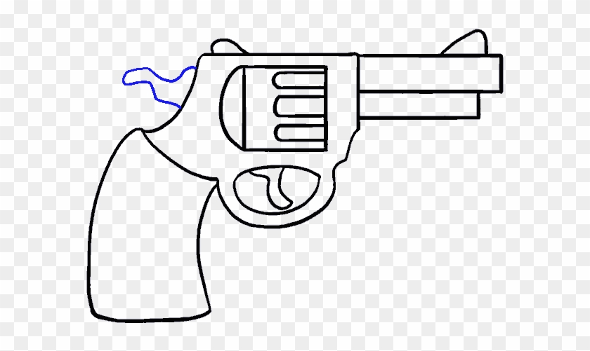 Drawn Rifle Uzi - Easy Cartoon Gun Drawing Clipart #391629