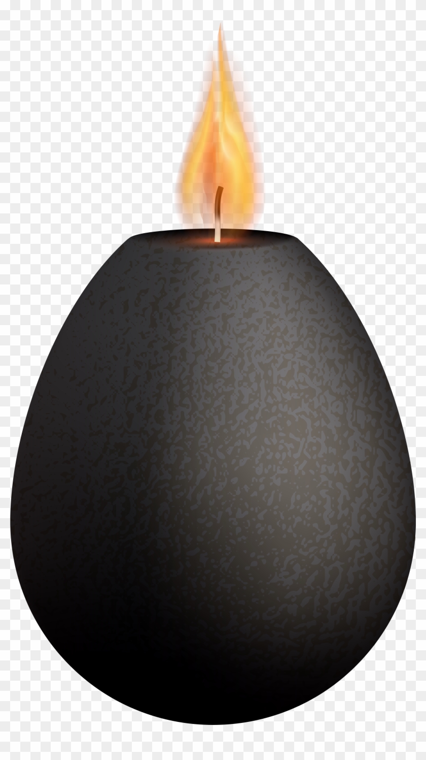 Black Deco Candle Png Clip Art - Flame Transparent Png #391895