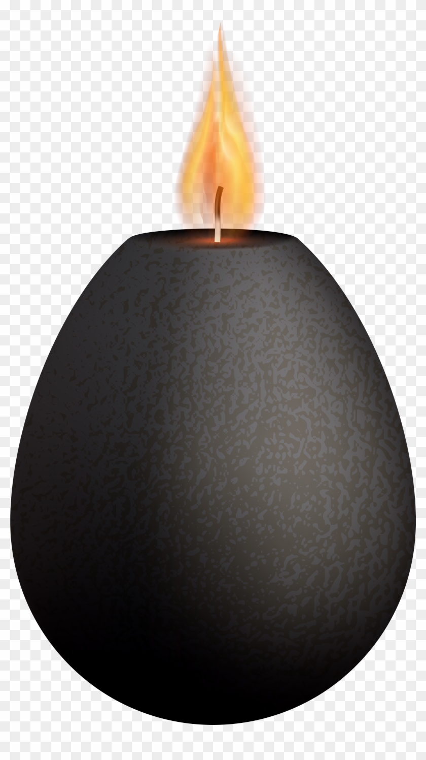 Black Deco Candle Png Clip Art - Flame Transparent Png