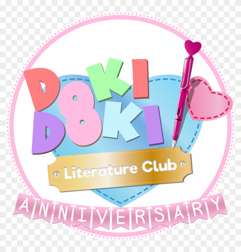 Oc Edited Mediahappy Anniversary To Our Beloved Literature - Doki Doki Literature Club Icon Clipart #392266