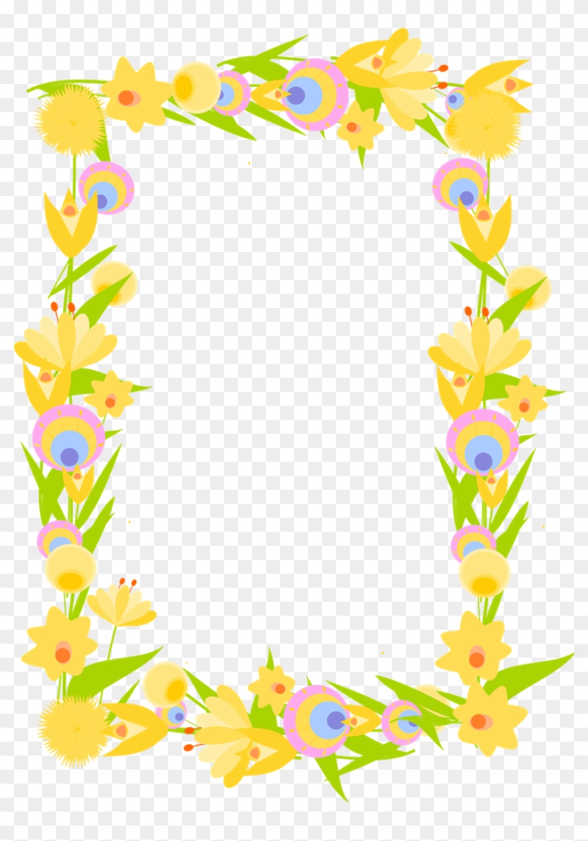 Free Digital Floral Frame Png - Sunflower Clipart #392517
