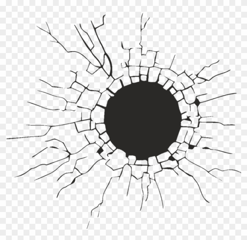 Transparent Cracked Glass Transparent Background - Hole In The Wall Png Clipart
