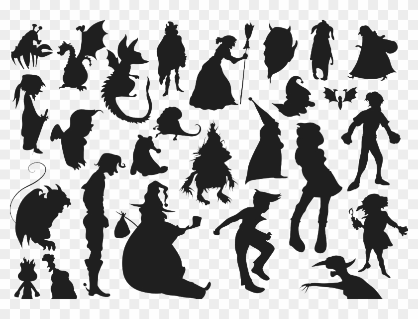 Cartoon Characters Silhouette - Cartoon Character Silhouette Clipart #392636