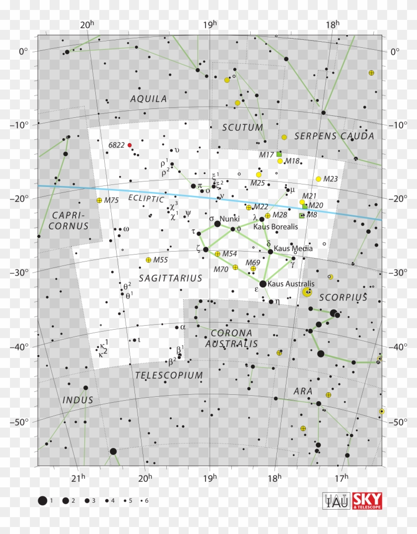 Click Here For A Larger Chart - Star Map Of Sagittarius Clipart #392736