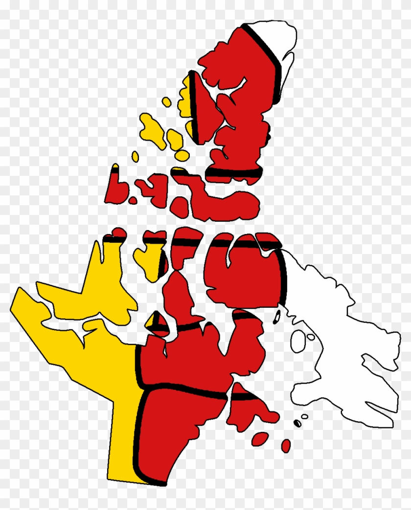 Flag Map Of Nunavut - Nunavut Map Clipart #393124