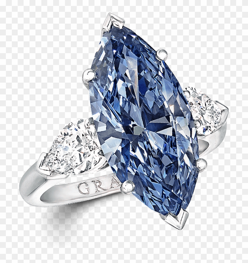 Marquise Cut Blue Diamond Ring , Png Download - Graff Jewellery Clipart #393255