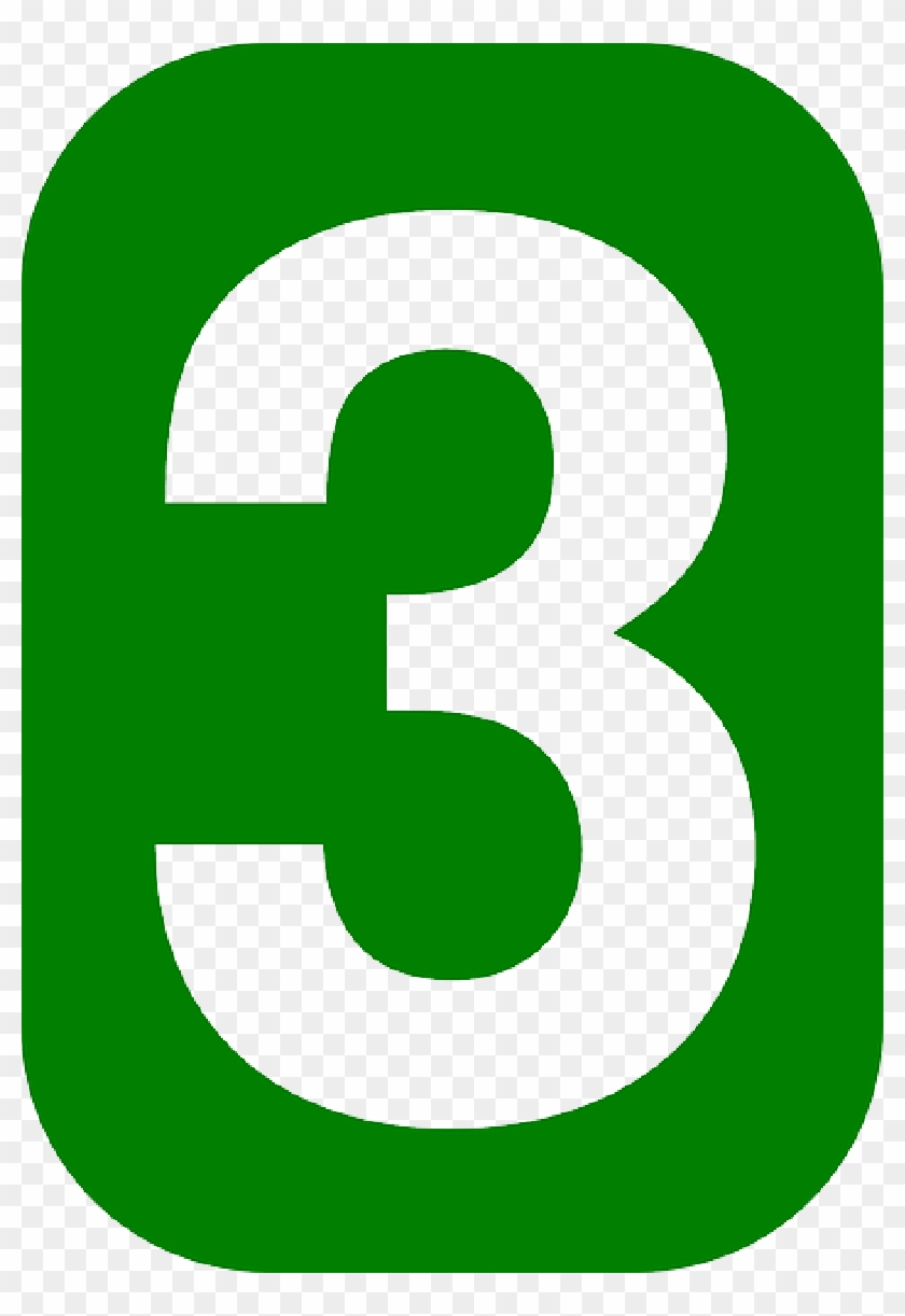 Green Number 3 Transparent - 3_white _green_rounded_rectangle Svg Clipart