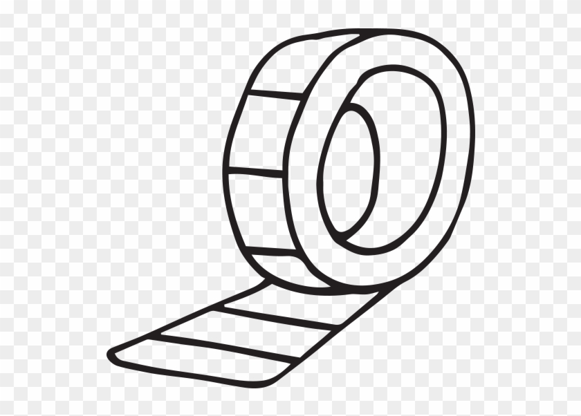 Roll Labels - Line Art Clipart
