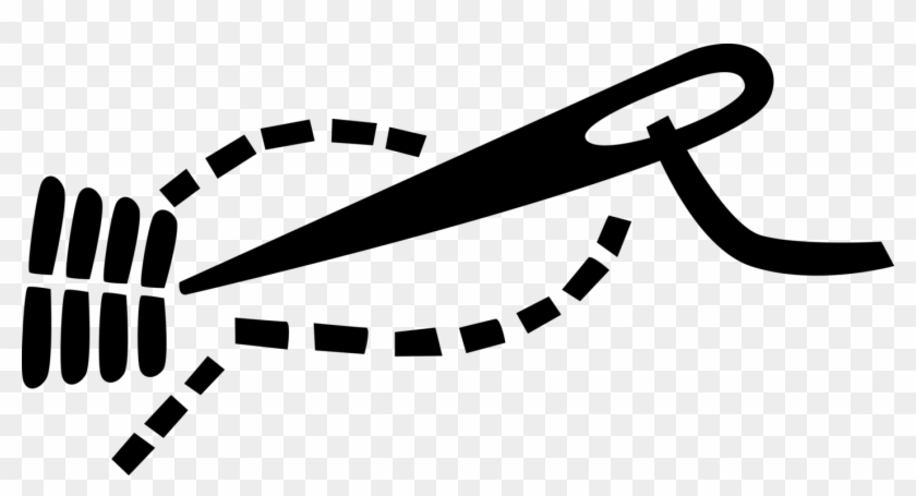 Vector Illustration Of Dressmaker Seamstress Sewing - Agulha Com Linha Png Clipart #394344