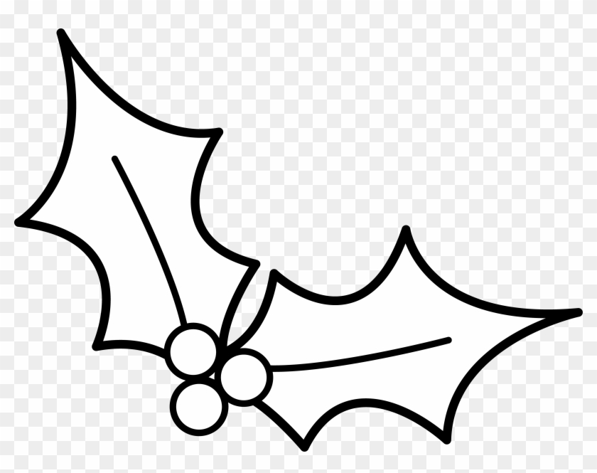 Free Christmas Clip Art Black And White Clipart Panda - Christmas Holly Clip Art - Png Download