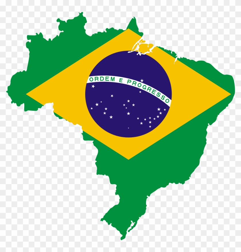 Brazil Flag Map Clipart #394810