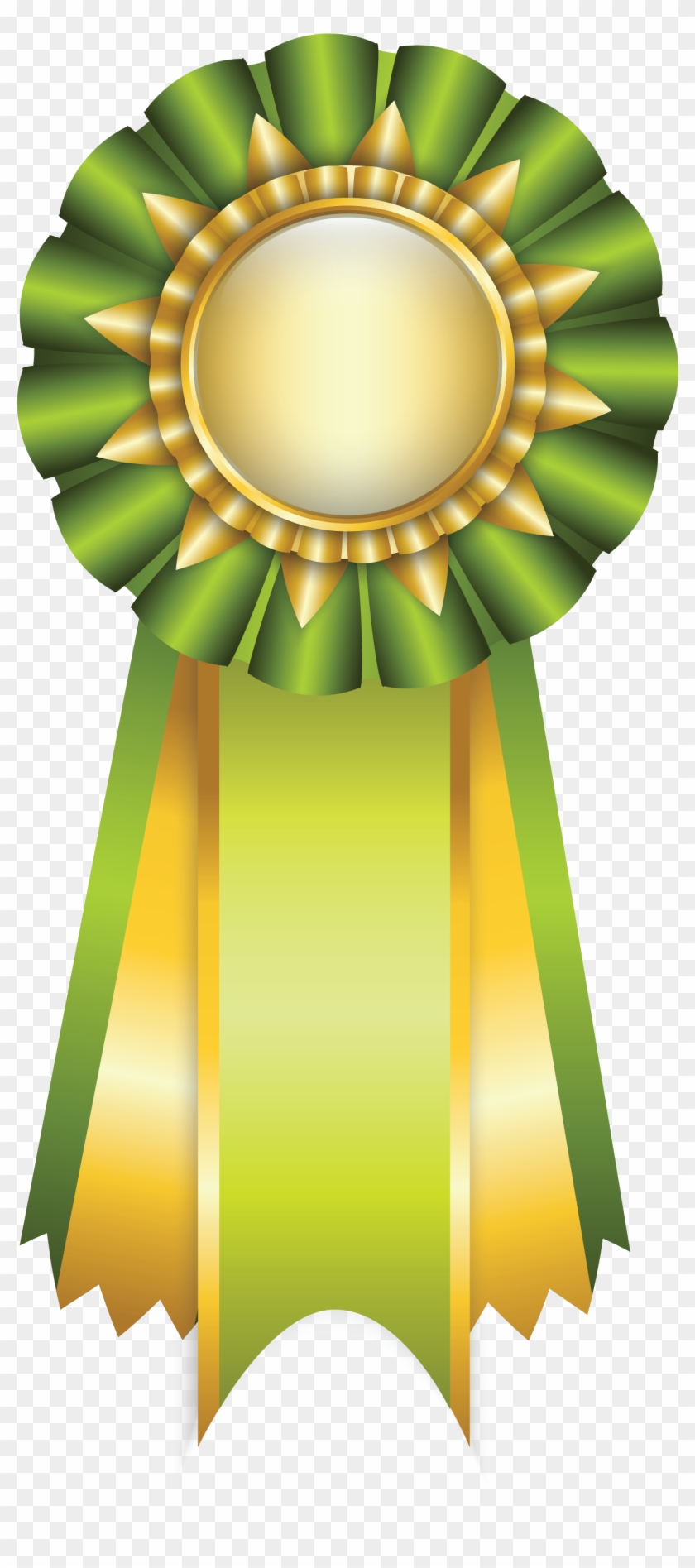 Banner Transparent Green Medal Ribbon Clip Art Everyday - Green Ribbon Award Png #394997