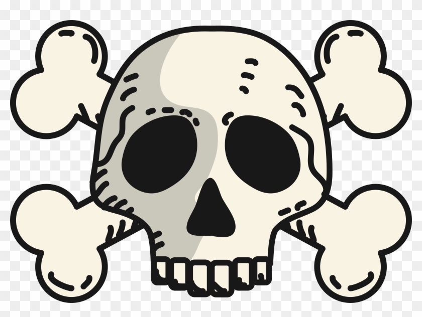Vector Transparent Library And Crossbones At Getdrawings - Skull And Crossbones Transparent Colorful Clipart #395048