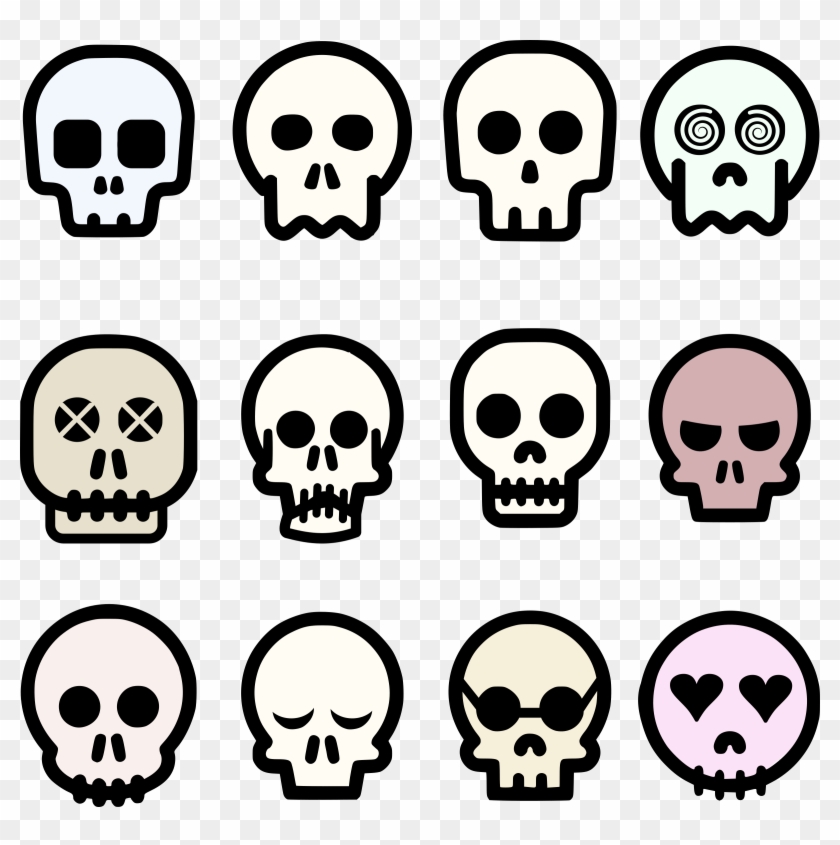 Skull Emoji Vector Clipart Image - Free Skull Cartoon Vector - Png Download
