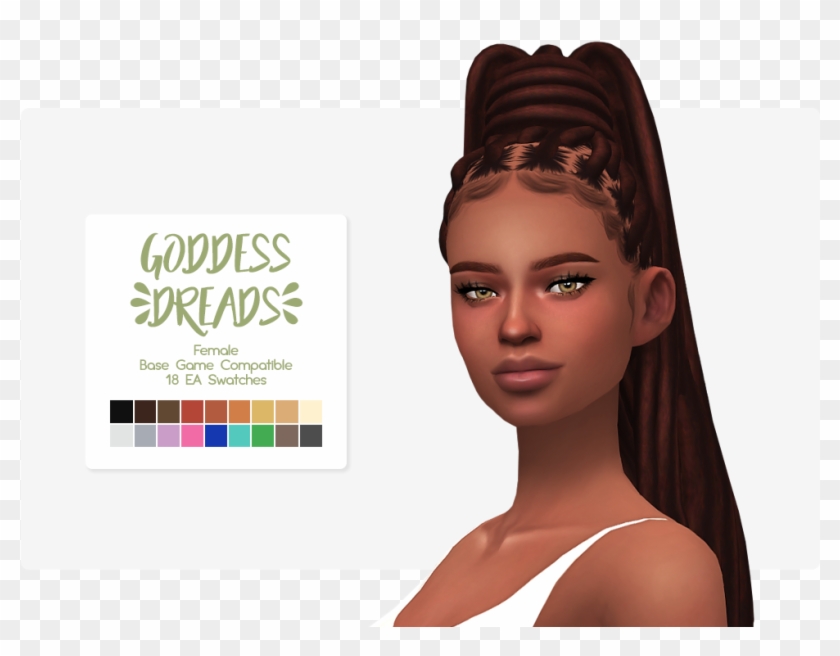 Goddes Dreads Colors Textures Transparent Background - Sims 4 Dreads Hair Cc Clipart