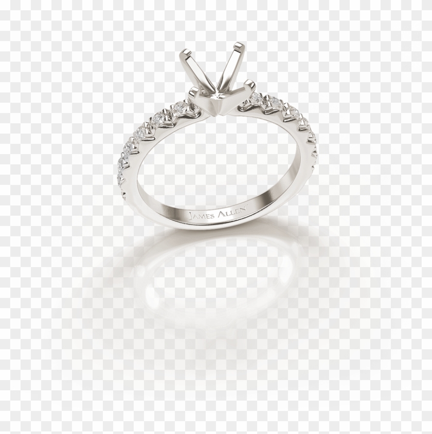 James Allen 14k White Gold Diamond Engagement Ring - Diamond Clipart