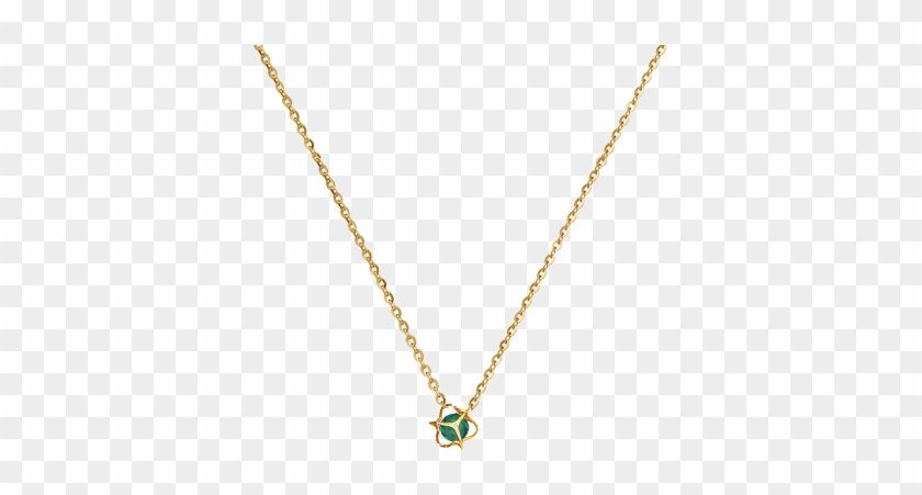 Embrace Star Necklace 18ct Gold And Chrysoprase 4mm - Necklace Clipart #395672