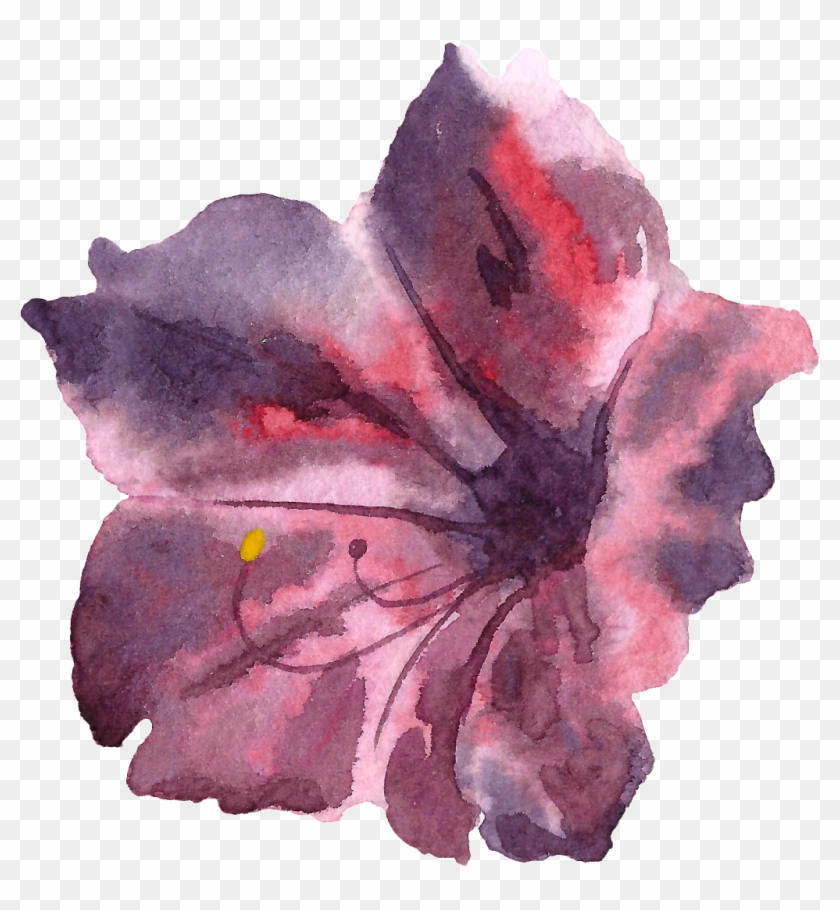 Hand Painted Cinnabar Color Flower Png Transparent - Petunia Clipart