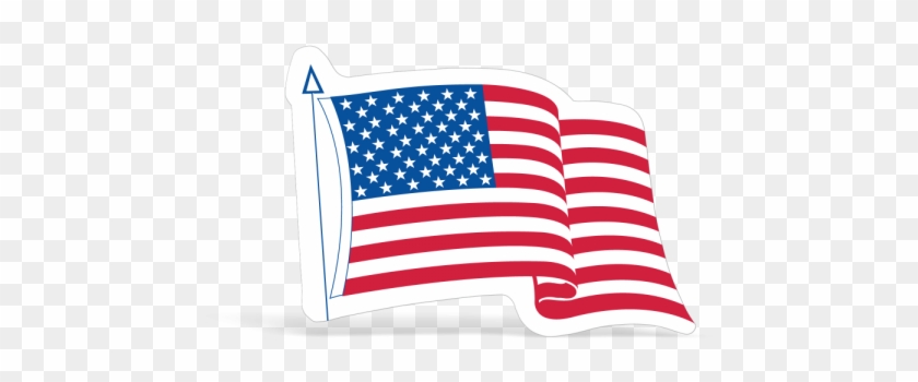 Die Cut Waving American Flag Decals - Fort Sumter Clipart