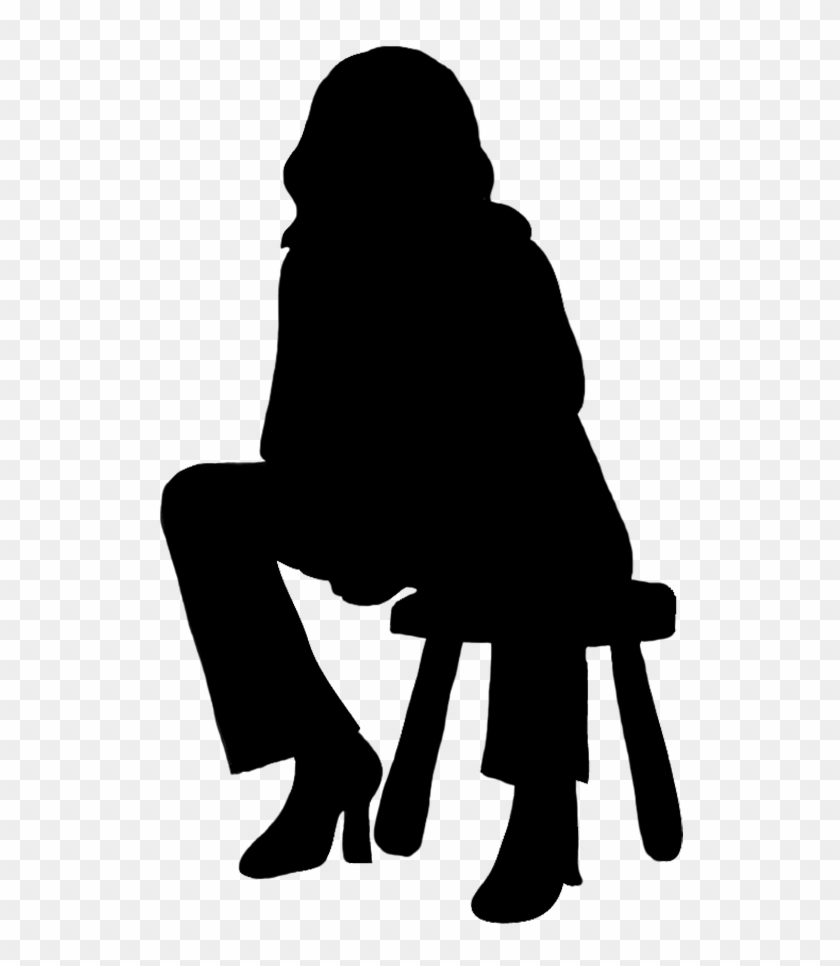 Silhouettes Of People - Sitting On A Stool Silhouette Clipart #396720