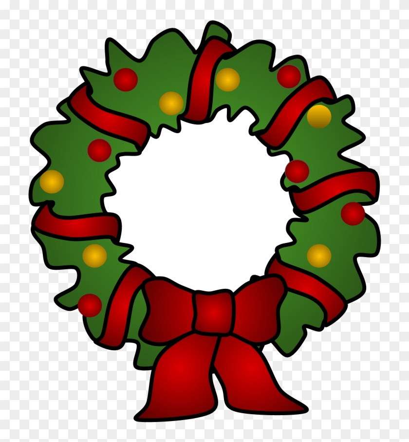 Wreath, Red Tinsel, Red And Gold Ornaments, Png - Circle Clipart