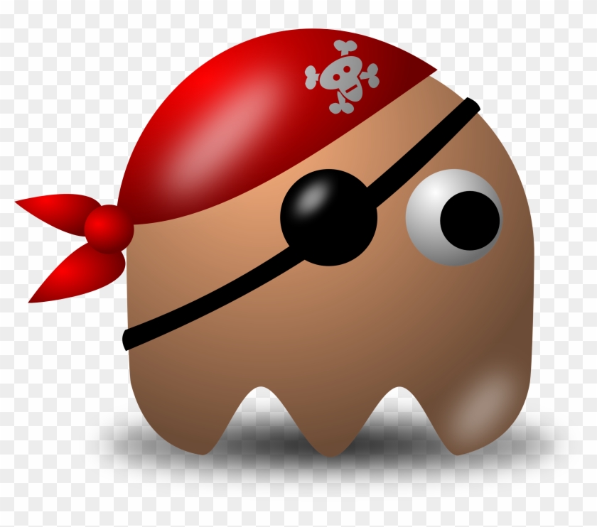 Avatar Pirate Character Wearing Eyepatch And Bandana - Funny Pacman Clipart