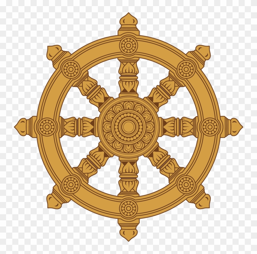 Dharmachakra Buddhism Noble Eightfold Path Three Turnings - Dharma Wheel Png Clipart