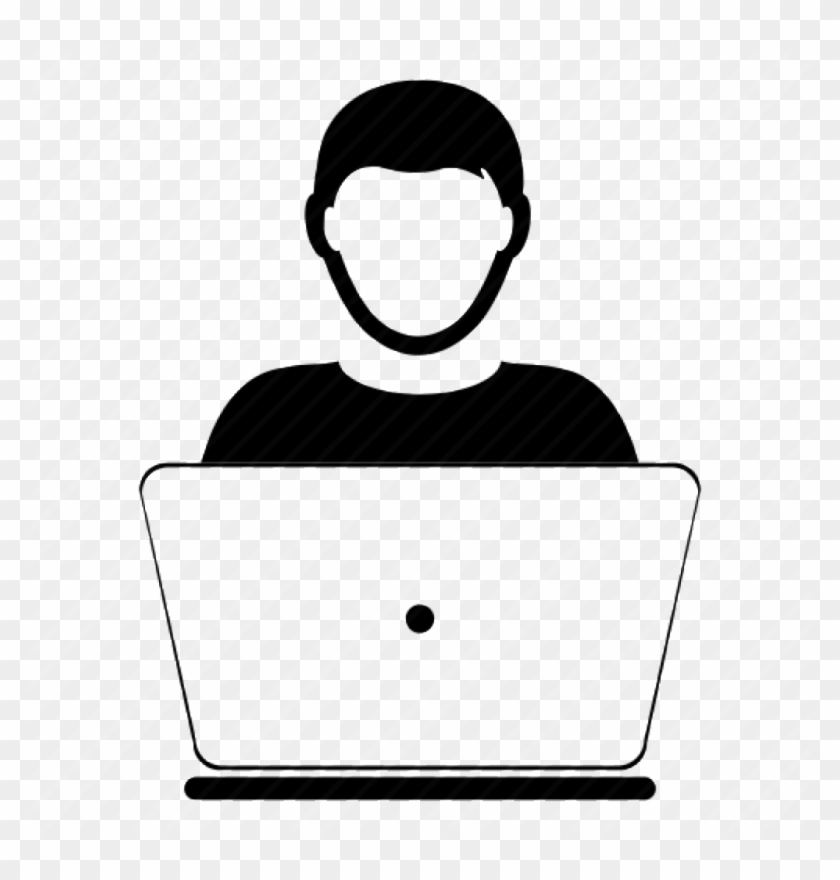 Cropped Computer User 1 512 - Businessman On A Computer Icon Clipart #398374