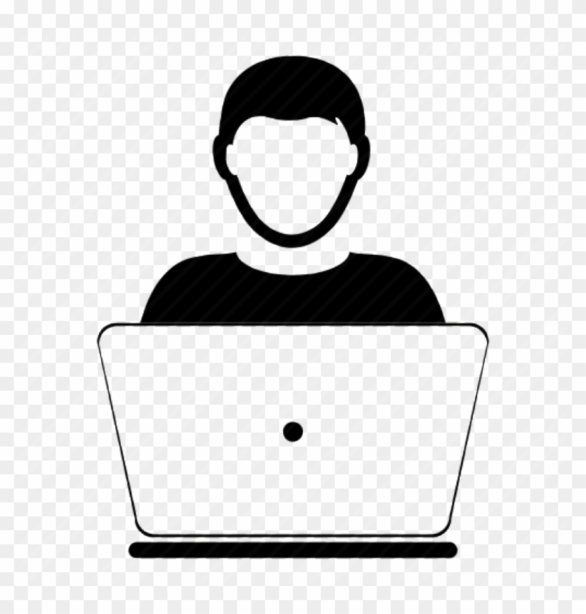 Cropped Computer User 1 512 - Businessman On A Computer Icon Clipart