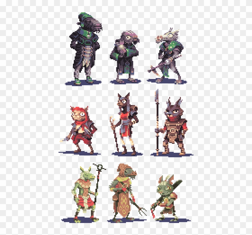 Here Is The Full Set Of Goblins I Made For Goblin Week - Pixel Characters 32 Pixels Clipart #398465