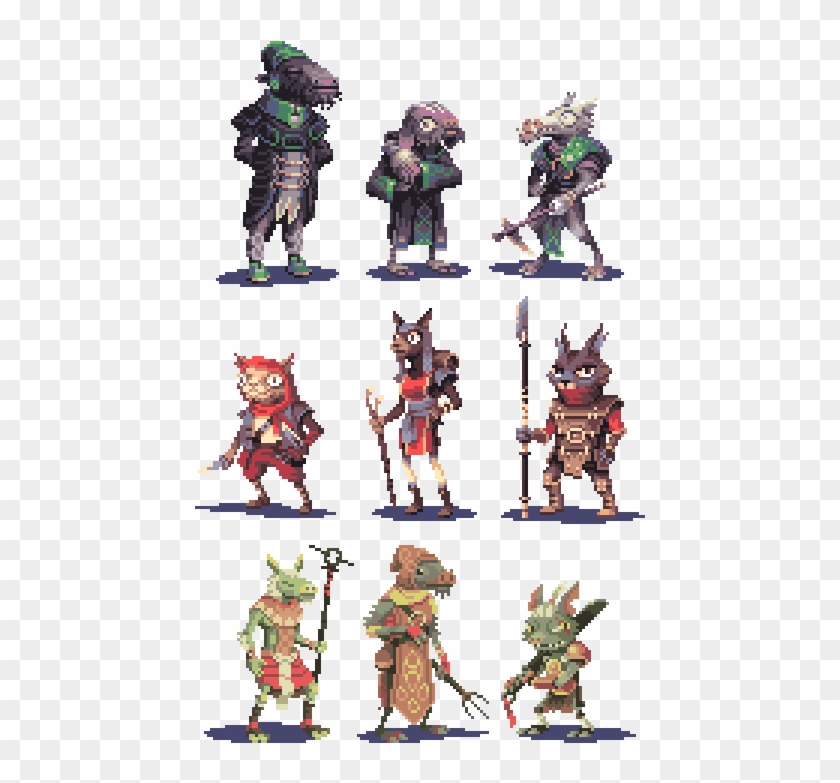 Here Is The Full Set Of Goblins I Made For Goblin Week Pixel Characters 32 Pixels Clipart Pikpng